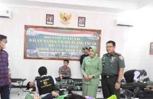 Menyambut Hari Juang TNI AD Ke 77, Kodim 1628/SB Gelar Baksos Donor Darah