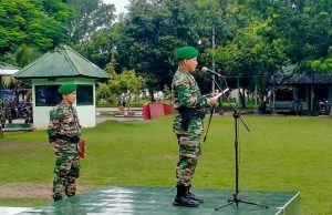 Upacara Tujuh Belasan Dandim 1607/Sumbawa Berpesan Tetap Bijak Dalam Bermedia Sosial