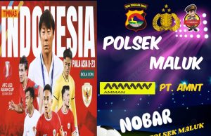 Nobar U 23, Polsek Maluk Undang UMKM dan Masyarakat