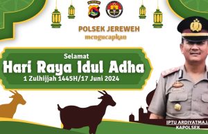 POLSEK JEREWEH MENGUCAPKAN SELAMAT HARI RAYA IDUL ADHA 1445 H/2024 M