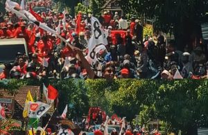 Daftar ke KPU Iringan Rombongan Paslon Amanah Pecah Rekor Durasi Terlama