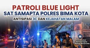 Patroli Blue Light Sat Samapta Polres Bima Kota Antisipasi 3C dan Kejahatan Malam